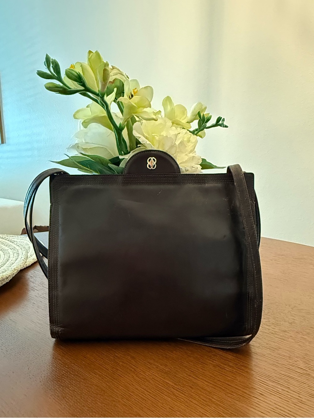 Retired/Vintage Brighton Interlok Brown Leather Crossbody
